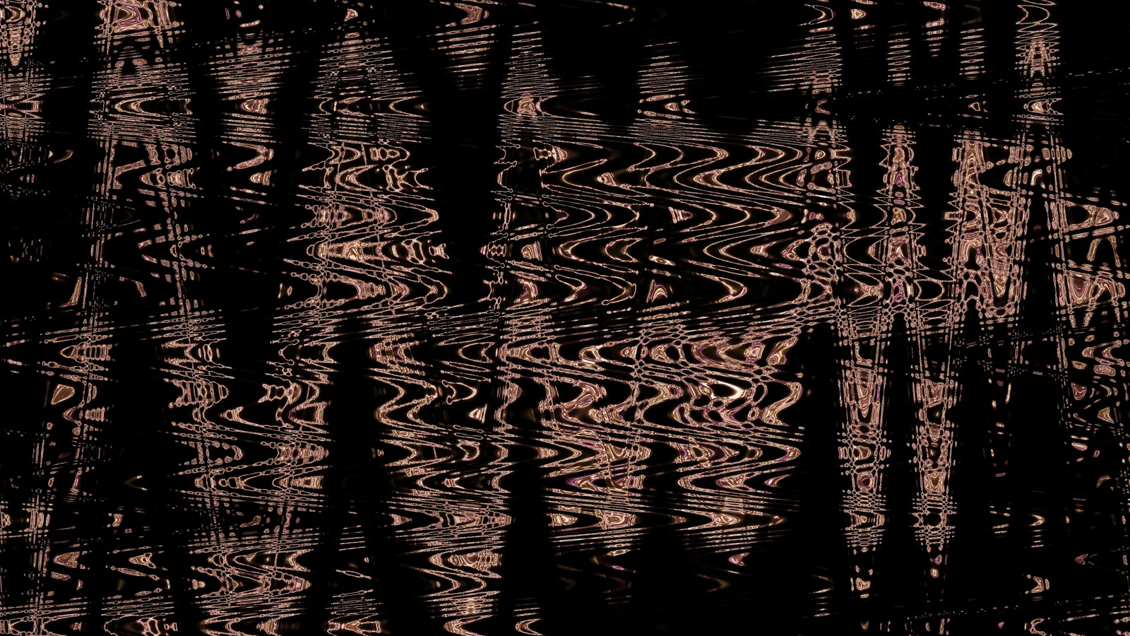 Dark abstract composition of distorted green and black lines
